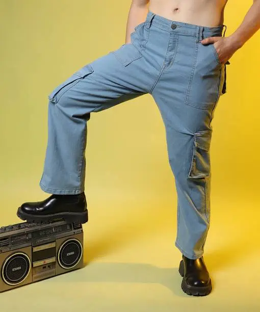 Men Regular Low Rise Light Blue Jeans