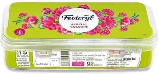 Fevicryl Sunflower Kit (10 Colorsx15ml) DIY Paint,Rich Pigment,Non-Cracking Acrylic Paint  (Set of 10, Multicolor)