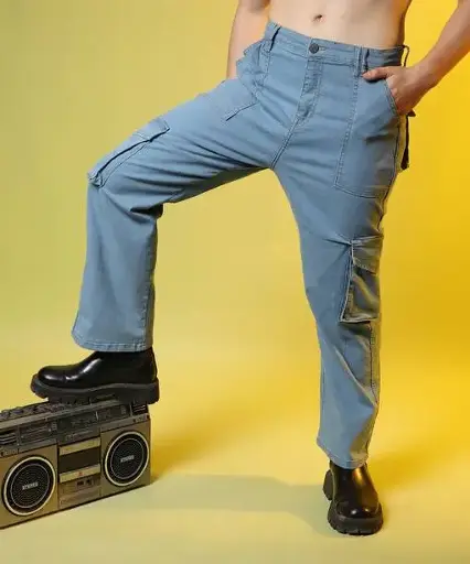 Men Regular Low Rise Light Blue Jeans