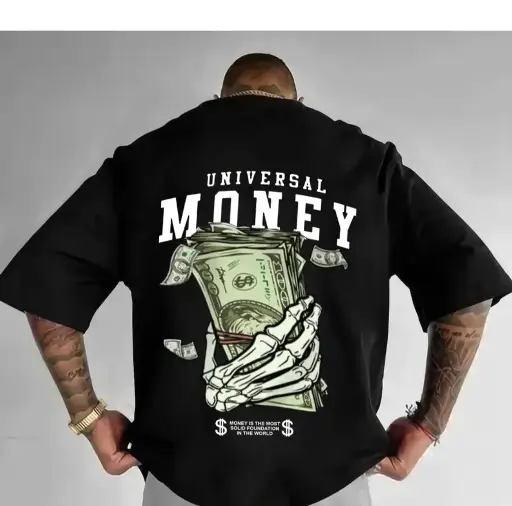 Men printed round neck cotton T shirt